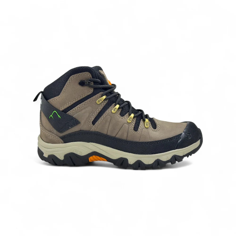 ZAPATILLA DE TREKKING HOMBRE DE CUERO gris - WOLFITO - Imagen de 2