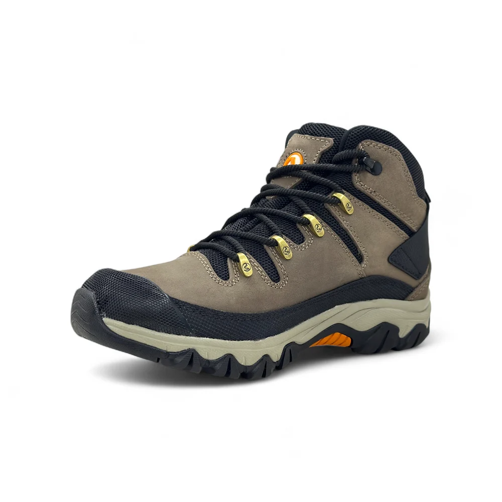 ZAPATILLA DE TREKKING HOMBRE DE CUERO gris - WOLFITO - Imagen de 3