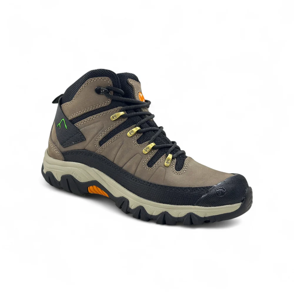 ZAPATILLA DE TREKKING HOMBRE DE CUERO gris - WOLFITO - Imagen de 4
