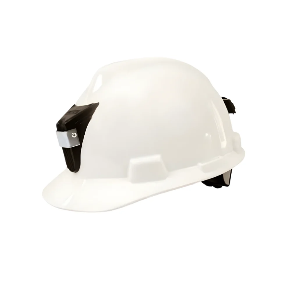 Casco MSA con Porta Lámpara – V-Gard | Suspensión Fast Track y Máxima Seguridad 🦺💡