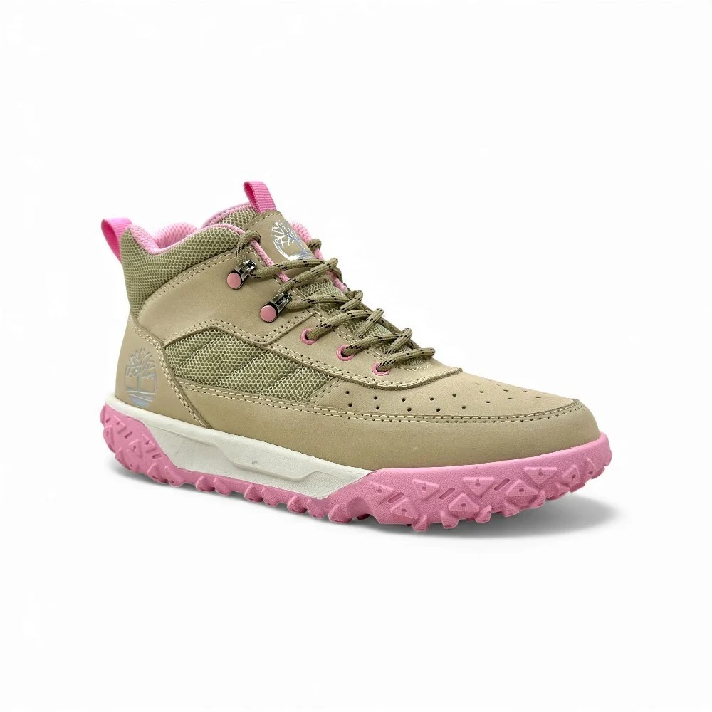 Zapatilla de Cuero Nobuck Beige para Dama