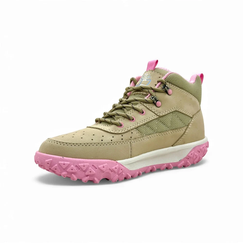 Zapatilla de Cuero Nobuck Beige para Dama - Imagen de 3