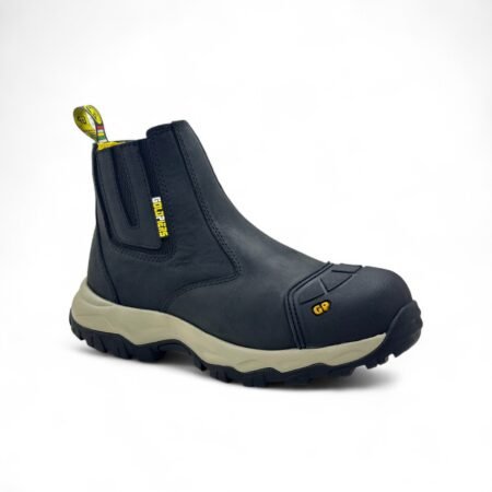 Campera Caña Baja para Dama en Cuero Nobuck con Puntera de Acero y Suela Antideslizante – Color Negro