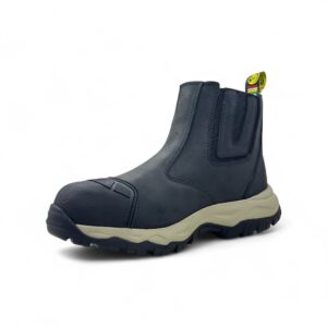 Campera Caña Baja para Dama en Cuero Nobuck con Puntera de Acero y Suela Antideslizante – Color Negro - Imagen de 3