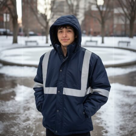 Casaca Térmica Taslan Engomado con Forro Polar y Cintas Reflectivas - Alta Visibilidad y Protección