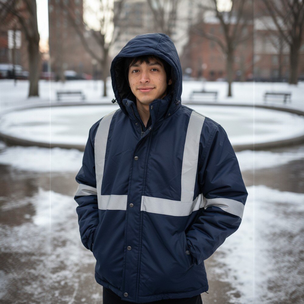 Casaca Térmica Taslan Engomado con Forro Polar y Cintas Reflectivas - Alta Visibilidad y Protección