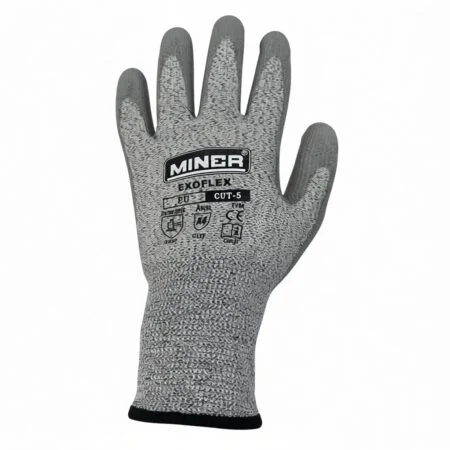 Guante Anticorte Miner Multiflex CUT-5 Certificado Nivel 5 Gris