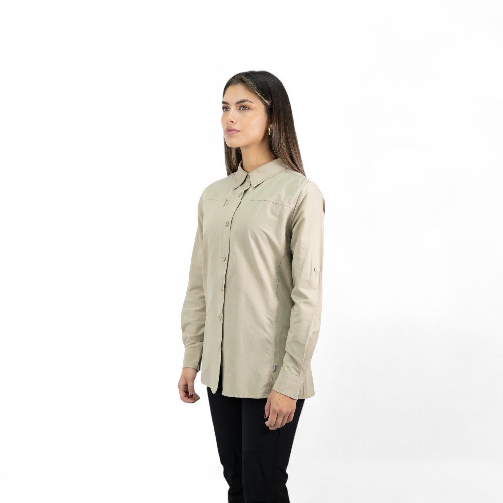Camisa Hardwork Duck Dry Mujer Beige - Protección UV, Tecnología Quick Dry y Versatilidad - Imagen de 3