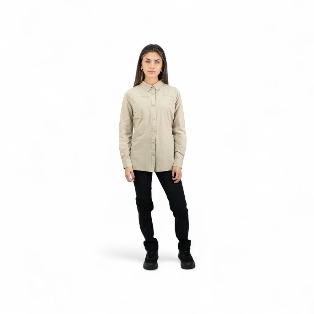 Camisa Hardwork Duck Dry Mujer Beige - Protección UV, Tecnología Quick Dry y Versatilidad - Imagen de 5