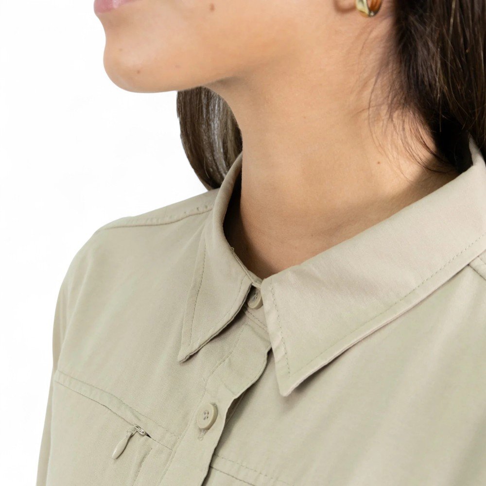 Camisa Hardwork Duck Dry Mujer Beige - Protección UV, Tecnología Quick Dry y Versatilidad - Imagen de 6
