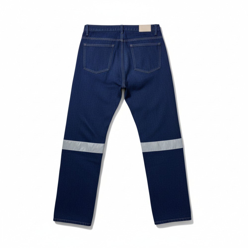 Pantalón Jean de Seguridad con Cinta Reflectiva - Pantalón de Trabajo Jean Procesado - Imagen de 2