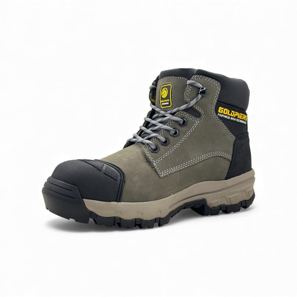 Botín de Seguridad Goldpiers Templar Gris | Cuero Nobuck, Puntera de Acero y Suela EVA+Caucho 🥾⚙️ - Imagen de 3