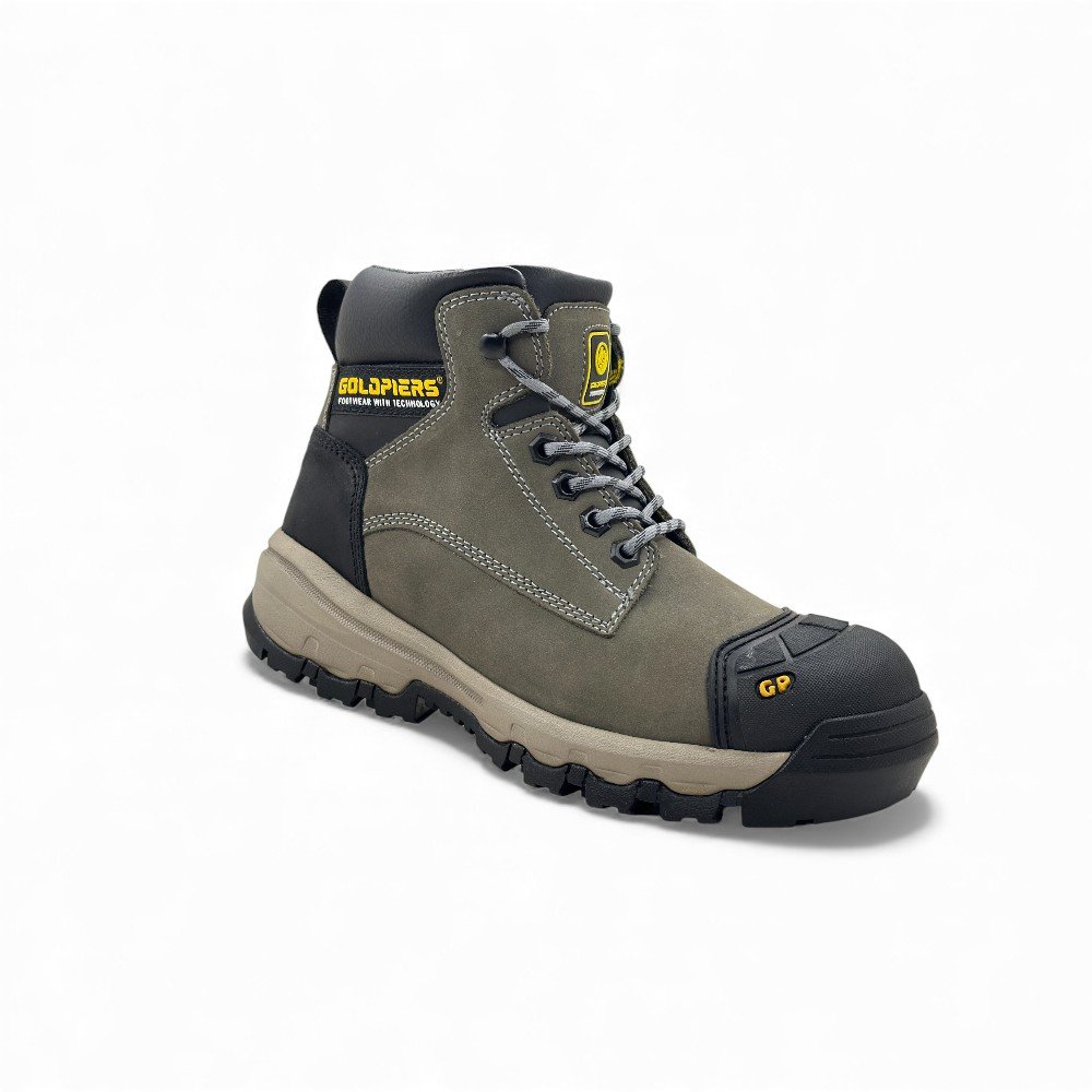 Botín de Seguridad Goldpiers Templar Gris | Cuero Nobuck, Puntera de Acero y Suela EVA+Caucho 🥾⚙️ - Imagen de 4