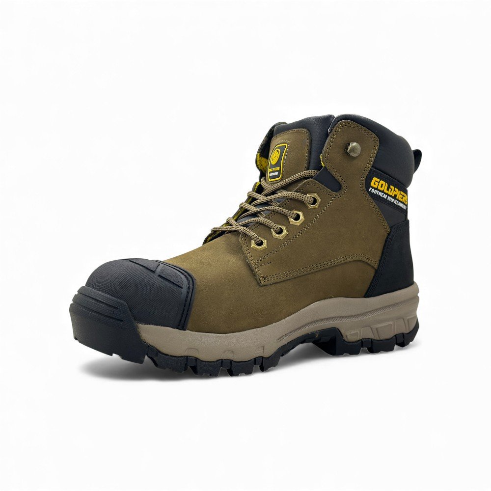 Botín de Seguridad Goldpiers Templar Verde Olivo | Cuero Nobuck, Puntera de Acero y Suela EVA+Caucho 🥾🍃 - Imagen de 3
