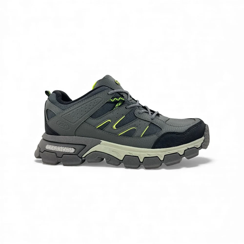 Zapatilla Gris para Hombre | Calzado Ergonómico con Suela de Goma y Pasadores de Nylon 👟🧑🦰 - Imagen de 2