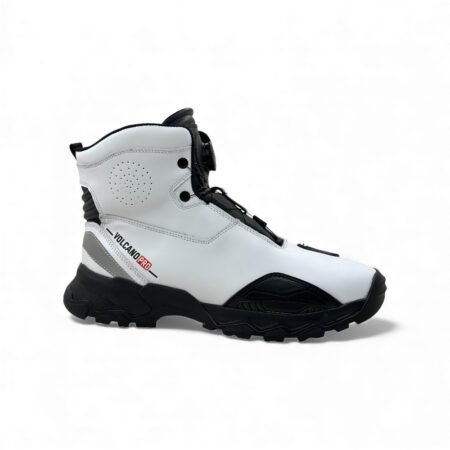 Zapatos de Motociclista Volcano Pro Biker Wolf WHITE – Resistencia, Comodidad y Seguridad para Motociclistas