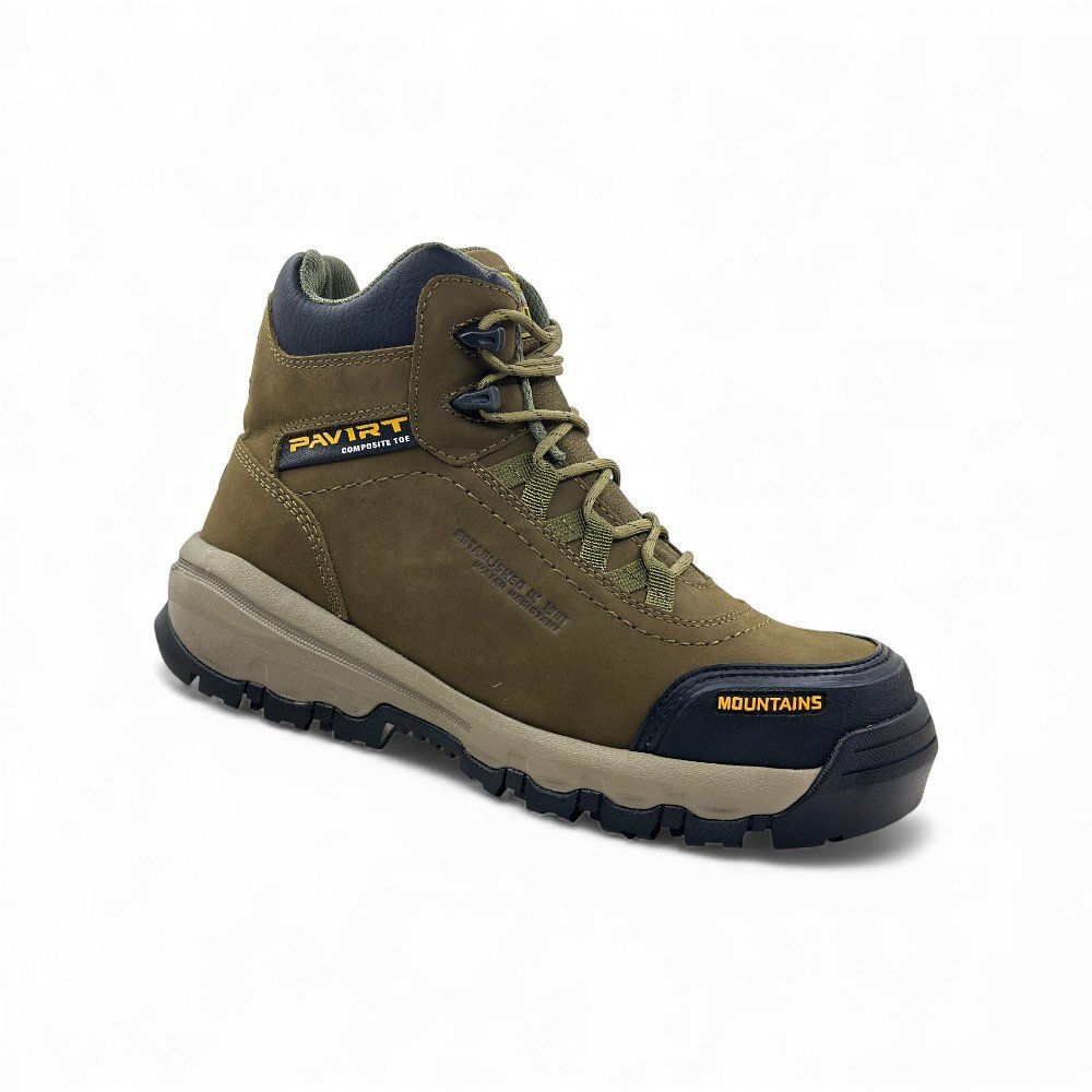 Botín de Seguridad Pavirt Darius Olivo | Cuero Nobuck, Puntera de Vaquelita y Suela EVA+Caucho 🥾🍃 - Imagen de 4