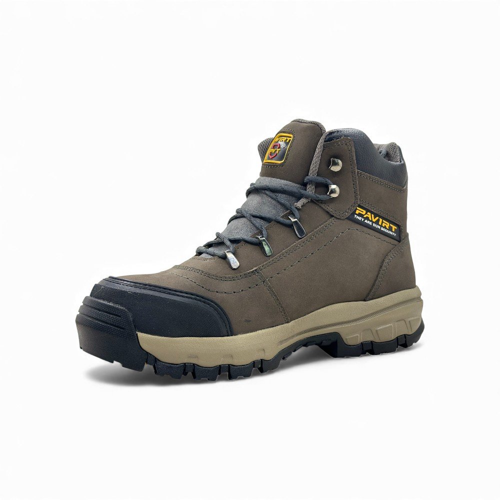 Botín de Seguridad Pavirt Drekk Gris | Cuero Nobuck, Puntera de Acero y Suela EVA+Caucho 🥾⚙️ - Imagen de 3