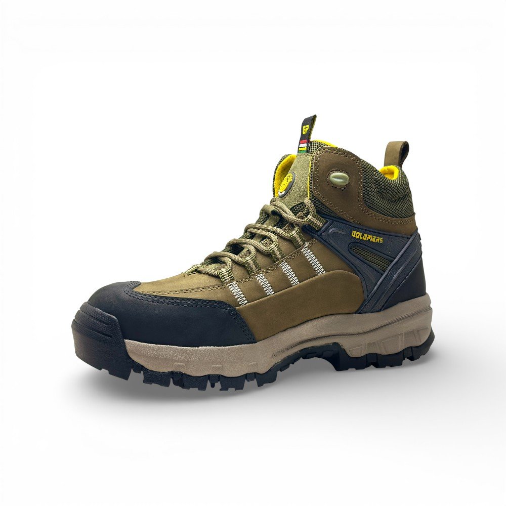 Botín Seguridad GOLDPIERS RAPTOR OLIVO - Acero 200J | Cuero Nobuck - Imagen de 3