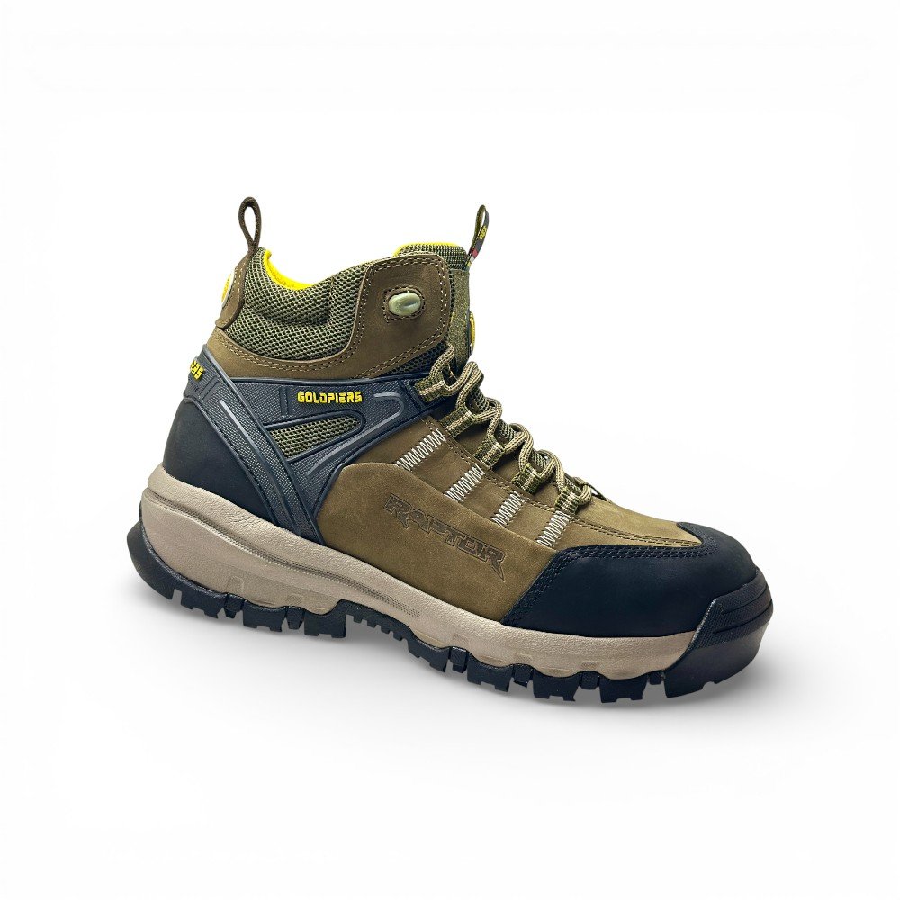 Botín Seguridad GOLDPIERS RAPTOR OLIVO - Acero 200J | Cuero Nobuck - Imagen de 4