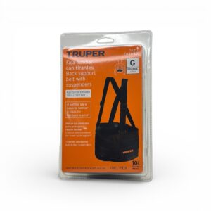 Cinturón Soporte Lumbar TRUPER | 4 Varillas + Ajuste Hook & Loop