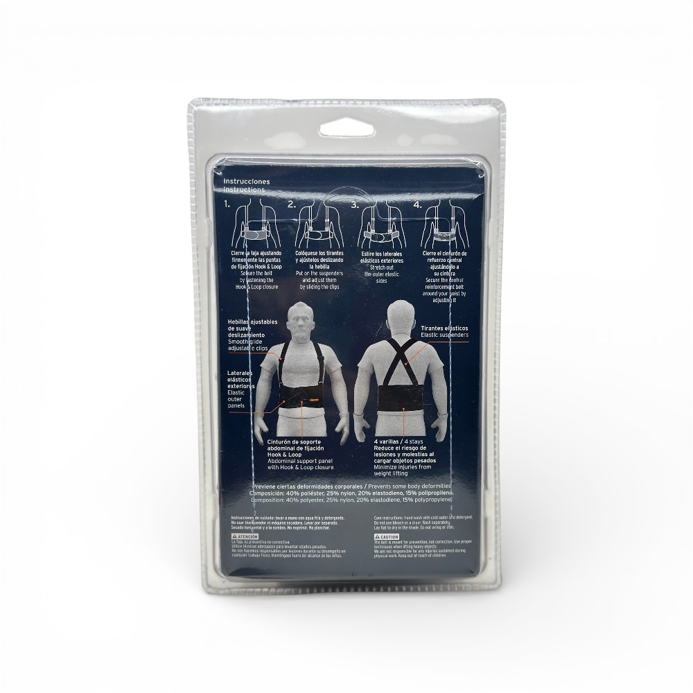Cinturón Soporte Lumbar TRUPER | 4 Varillas + Ajuste Hook & Loop - Imagen de 3