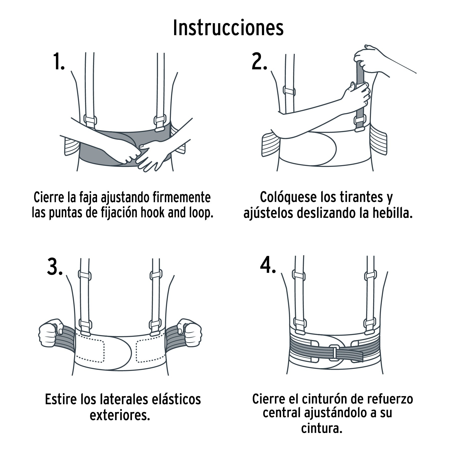 Cinturón Soporte Lumbar TRUPER | 4 Varillas + Ajuste Hook & Loop - Imagen de 4