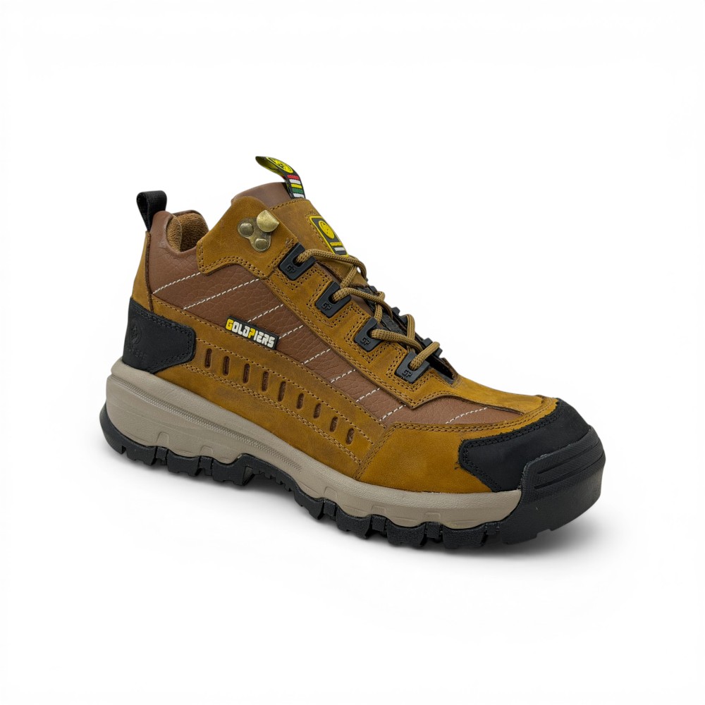 Botas de Seguridad Harkor Habano - Goldpiers | Cuero Nobuck y Puntera de Acero 🥾 - Imagen de 4