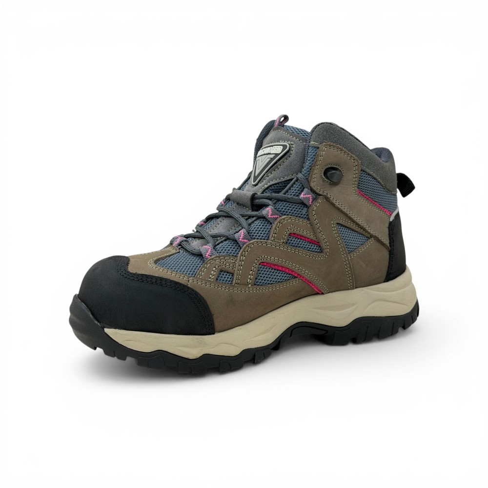 Botas de Seguridad Adri Rosadas - Volcano Pro | Cuero Nobuck y Punta de Acero - Imagen de 3