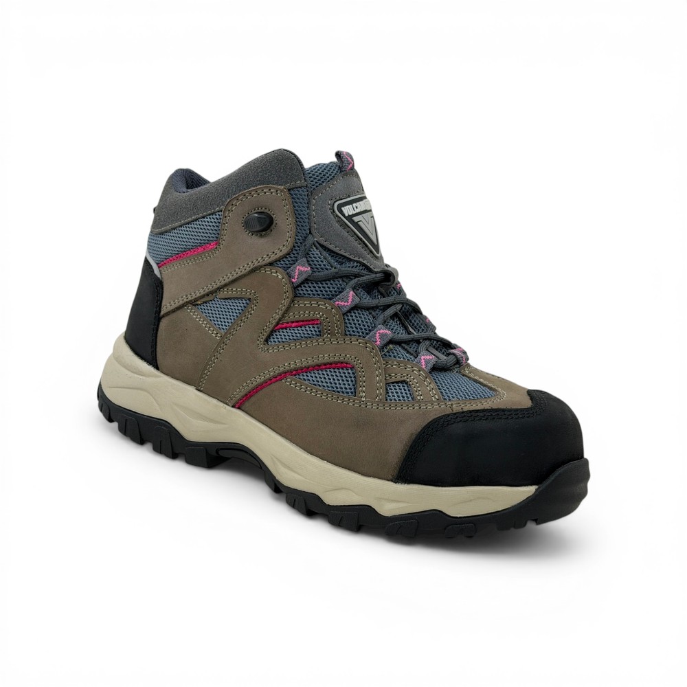 Botas de Seguridad Adri Rosadas - Volcano Pro | Cuero Nobuck y Punta de Acero - Imagen de 4