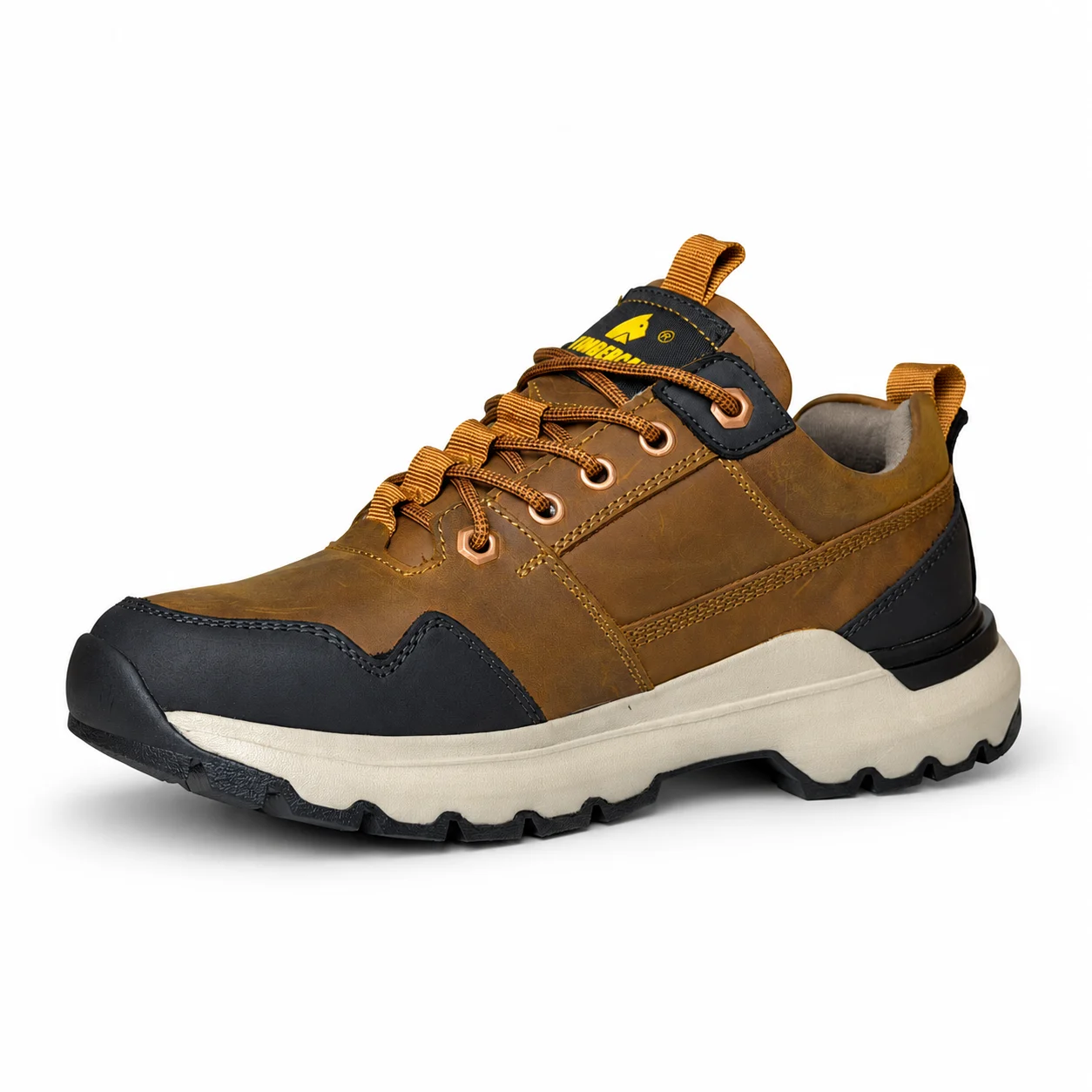 Zapatilla casual Timbercat Colorado de cuero nobuck marrón sobre fondo blanco
